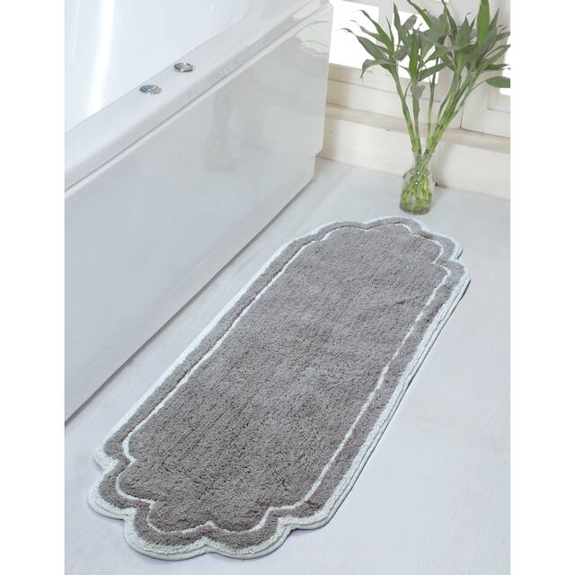 Home Weavers Allure Collection Absorbent Cotton, Machine Washable and Dry Bath Rugs - 21"x54" - Grey