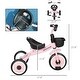 preview thumbnail 7 of 48, Toddler Tricycle with Adjustable Seat, Fun Bell, Basket, and EVA Wheels for Kids 2-5 Years