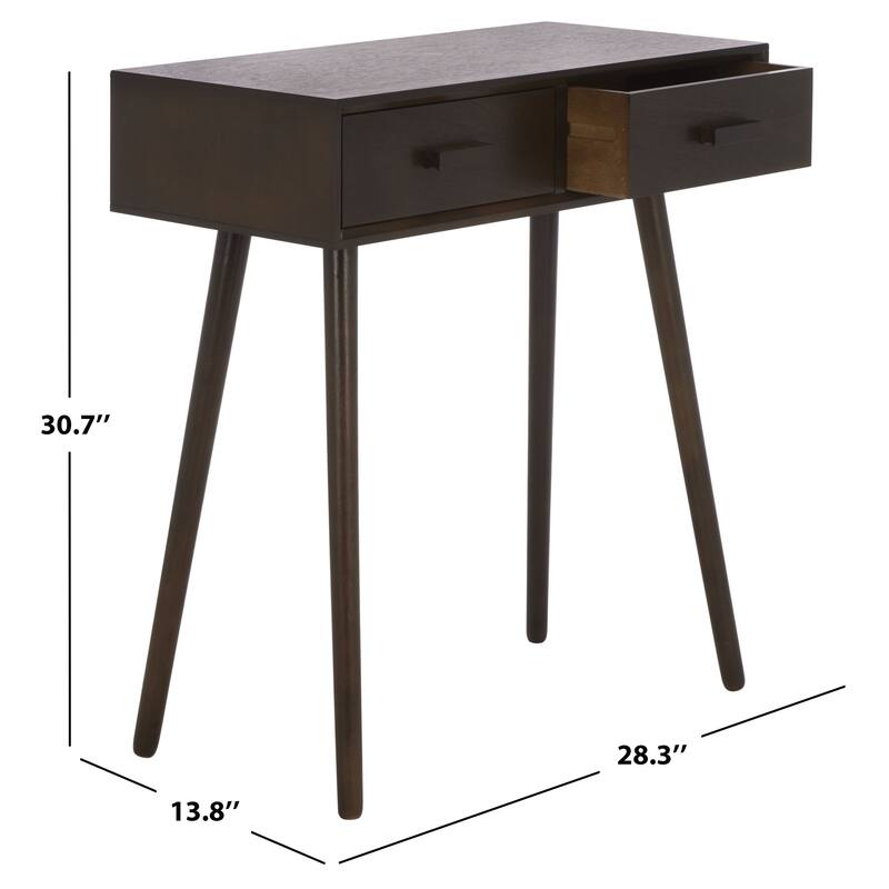 SAFAVIEH Pearla Antique White 2-Drawer Console Table - 28.3" x 13.8" x 30.8" - 28"W x 14"D x 31"H