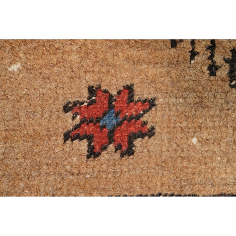 Hand Knotted Oriental 100% Wool Carpet Traditional Geometric Brown Sarab Runner Rug - 8' 6'' X 3' 0''