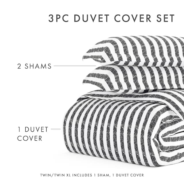 Soft Essentials Rugged Stripes Ultra Soft Oversized 3-piece Duvet Cover Set