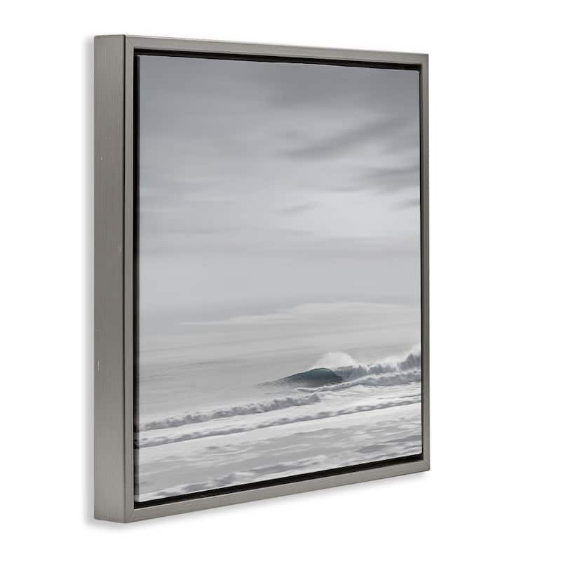 Stupell Misty Grey Beach Ripples Framed Floater Canvas Wall Art Design By Maggie Olsen