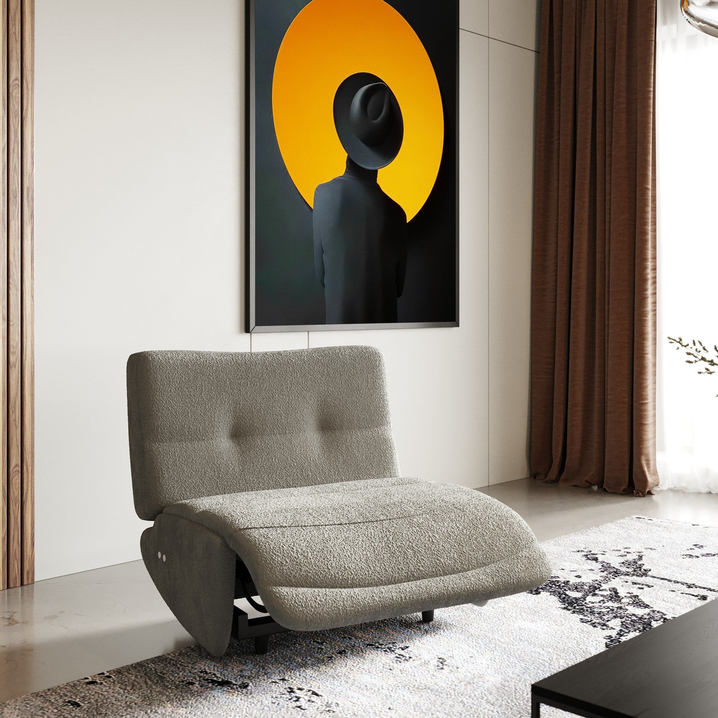 Grey fabric electric recliner 2024 chair
