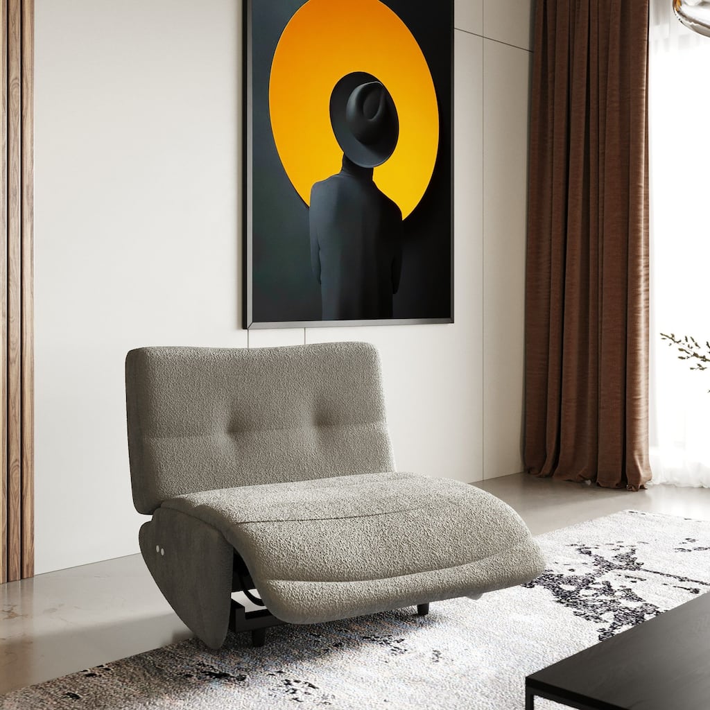 Divani Casa Basil Modern Grey Fabric Large Electric Recliner Chair