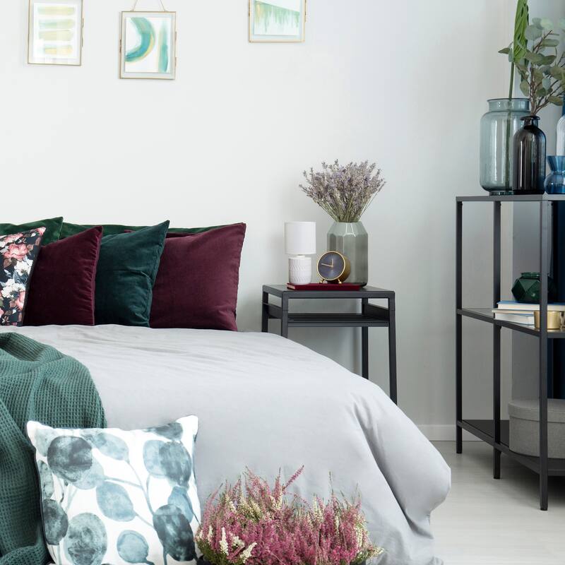 Floral Textured Ceramic Table Lamp with Drum Shade - 10" - Cream