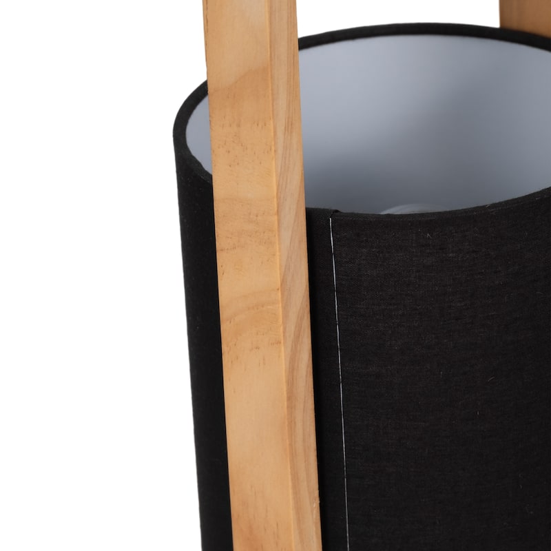 Sagebrook Home Set of Two, Wood Cylinder Table Lamps