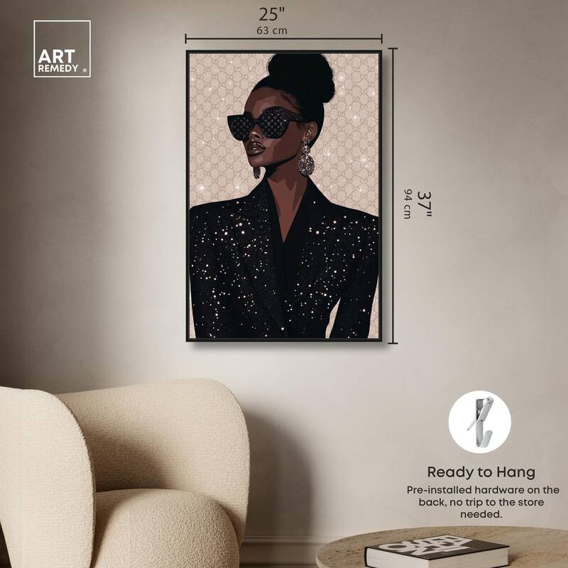 Elegant Woman Sparkle Canvas by Art Remedy