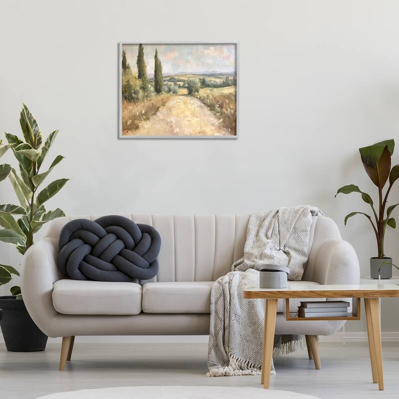 Stupell Rural Trail Landscape Framed Giclee Art Design By Petal Prints Design