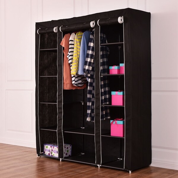 Costway 70'' Portable Closet Storage Organizer Clothes ...