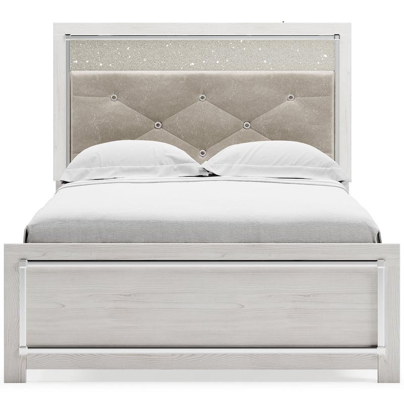 Signature Design by Ashley Altyra White Full Upholstered Panel Headboard