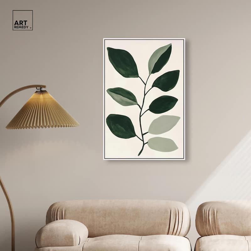 Green and Grey Branch I Canvas by Art Remedy