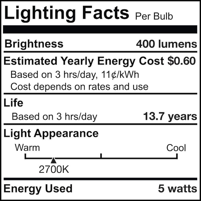 Bulbrite LED Filament Pack of (4) 5 Watt Dimmable 15 Inch T9 Light Bulb with Clear Glass Finish and Medium (E26) Base