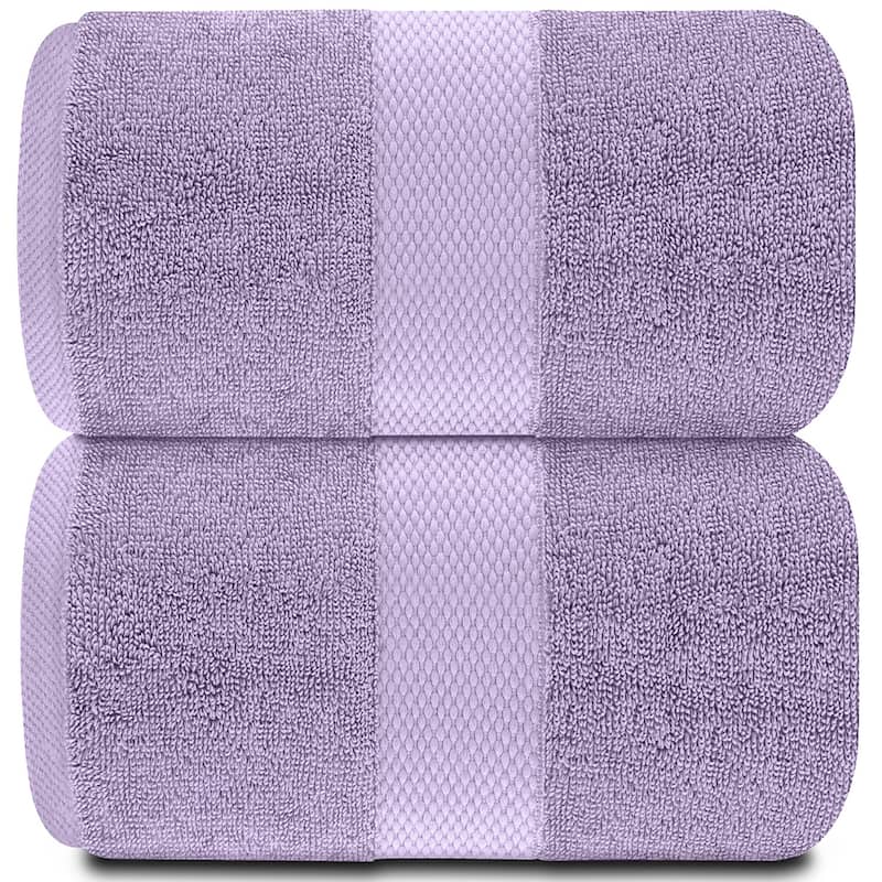 White Classic Luxury Cotton Oversized Bath Sheet 35x70 - Set of 2