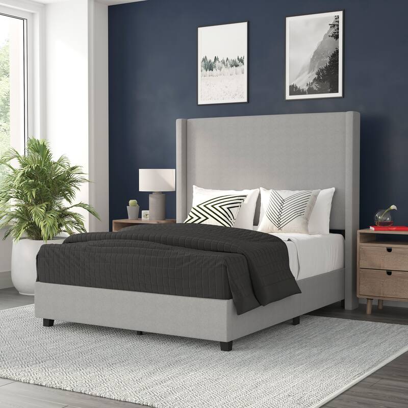 Flash Furniture FFIF51590 Ursulina Full Wood Platform Bed Frame with - Gray