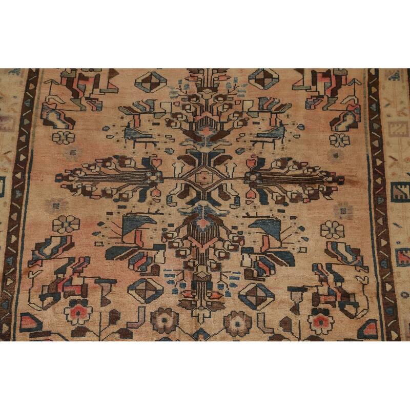 Ardebil Persian Vintage Rug Handmade Wool Carpet - 6'1"x 9'6"