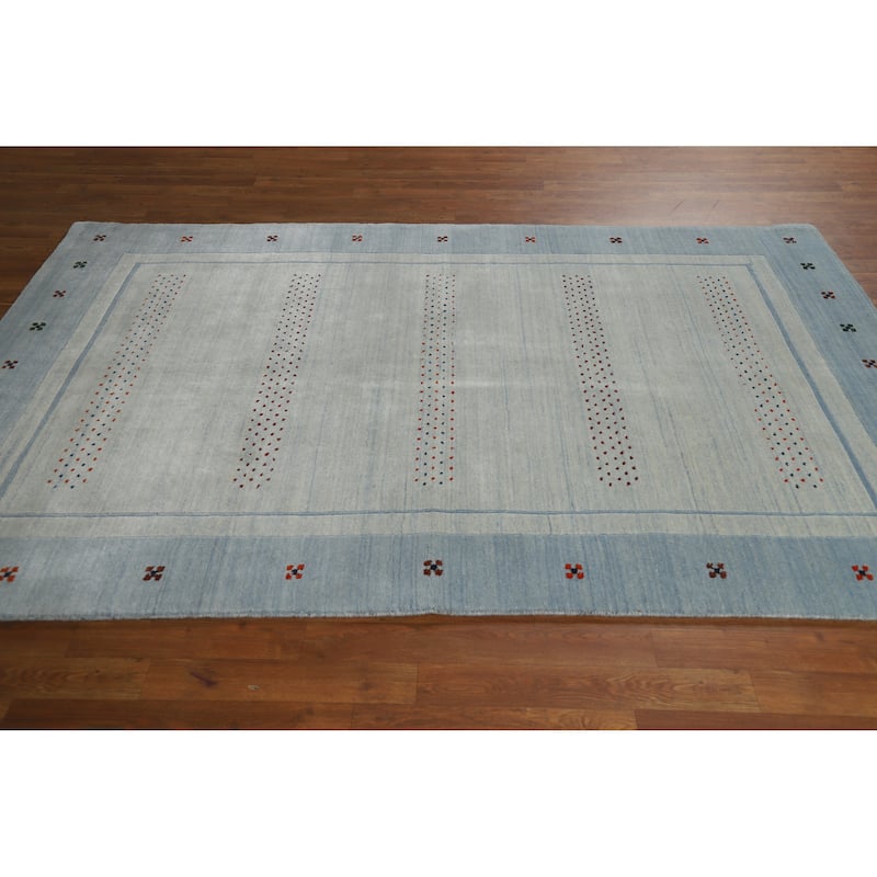 Hand Knotted Oriental 100% Wool Carpet Tribal Tribal Beige & Ivories Gabbeh Area Rug - 7' 6'' X 5' 3''