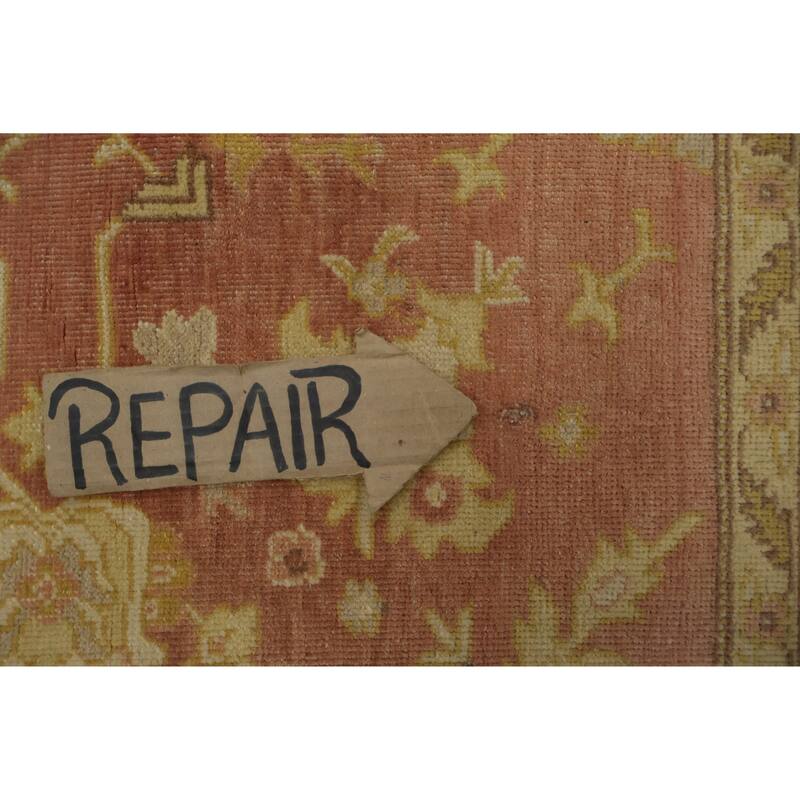 Hand Knotted Oriental 100% Wool Carpet Traditional Floral Oranges & Rust Ziegler Area Rug - 8' 2'' X 7' 9''