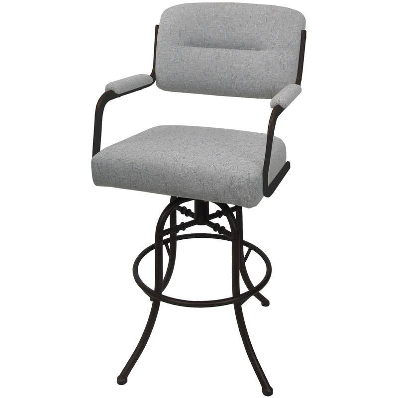 Swivel Tilt Counter 26" or 30" Bar Stool on Metal Frame - M-110 - Counter Height - Hemsath Slate - Brown