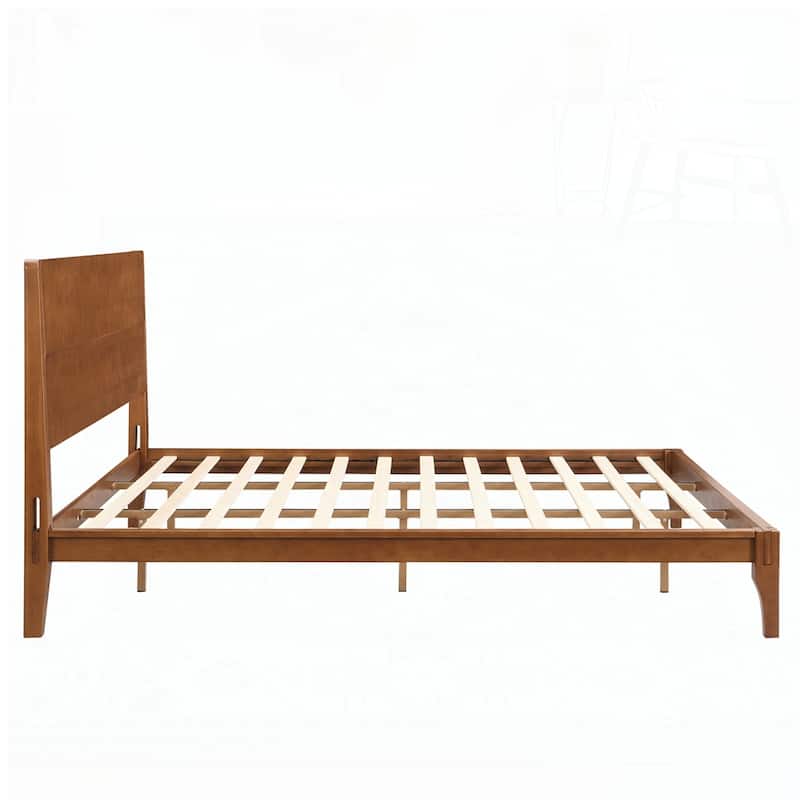 Bamboo Wood Platform Bed with Wood Slat Support