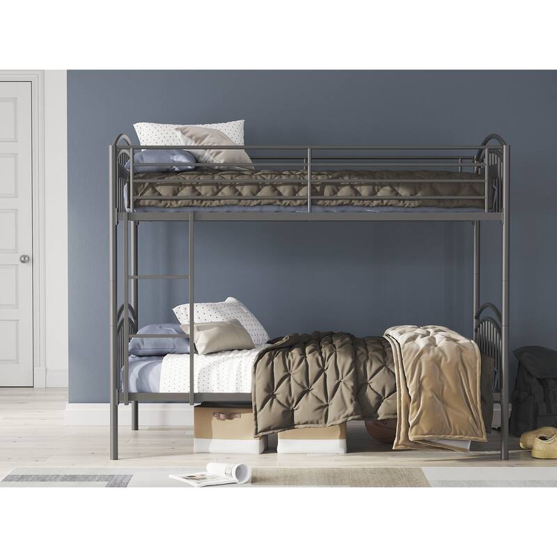 Signature Design by Ashley Graymound Gray Twin over Twin Bunk Bed with Ladder