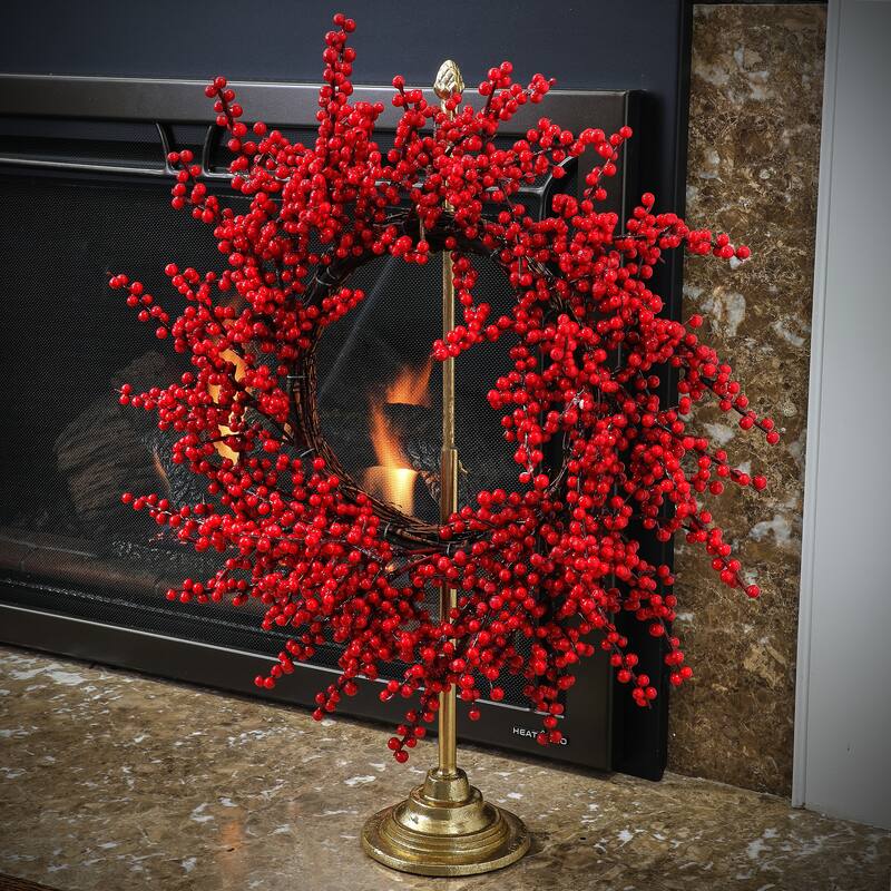 18-28" Metal Wreath Stand - Gold - 28