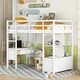 preview thumbnail 4 of 28, Twin Size Loft Bed with Built-in Desk with Two Drawers,Shelves,Multifunctional Loft Bed with Storage