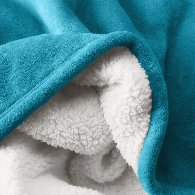 Bare Home Sherpa Fleece Blanket - Reversible Plush Bed Blanket