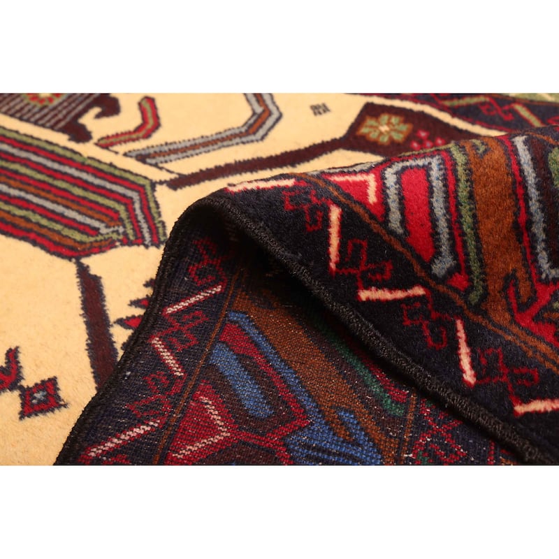 ECARPETGALLERY Hand-knotted Teimani Cream Wool Rug - 3'5 x 7'1