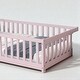 preview thumbnail 12 of 33, Twin Size Floor Bed with Fence and Door, Rubber Wood Frame with Safety Guardrails