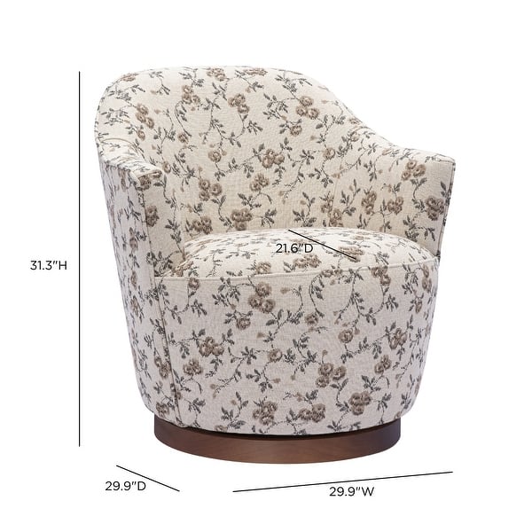 dimension image slide 0 of 3, Skyla Boucle Swivel Chair