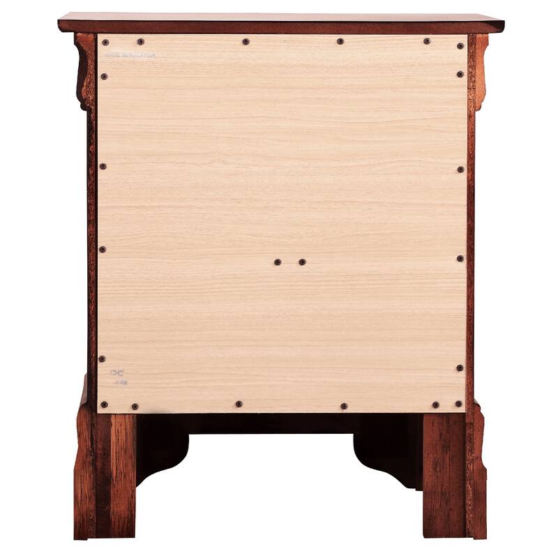 2-Drawer Cherry Finish Wooden Nightstand - 24" - Brown