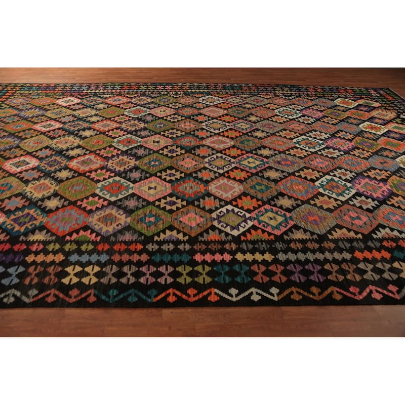 Kilim Oriental Large Rug Flatweave Wool Carpet - 10'0"x 16'4"