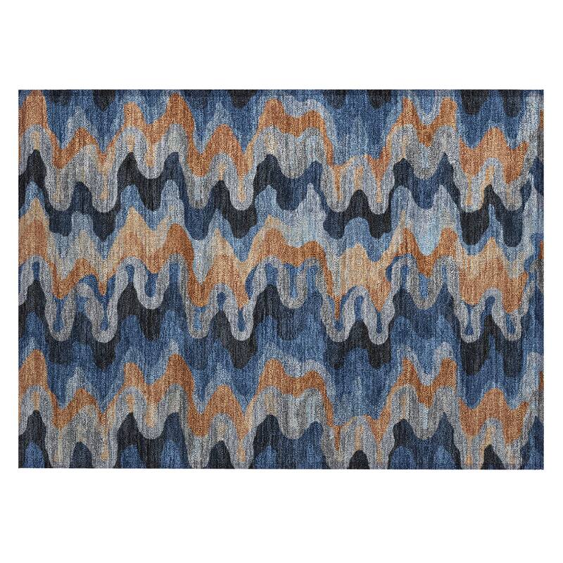 Machine Washable Indoor/ Outdoor Modern Mason Chantille Rug