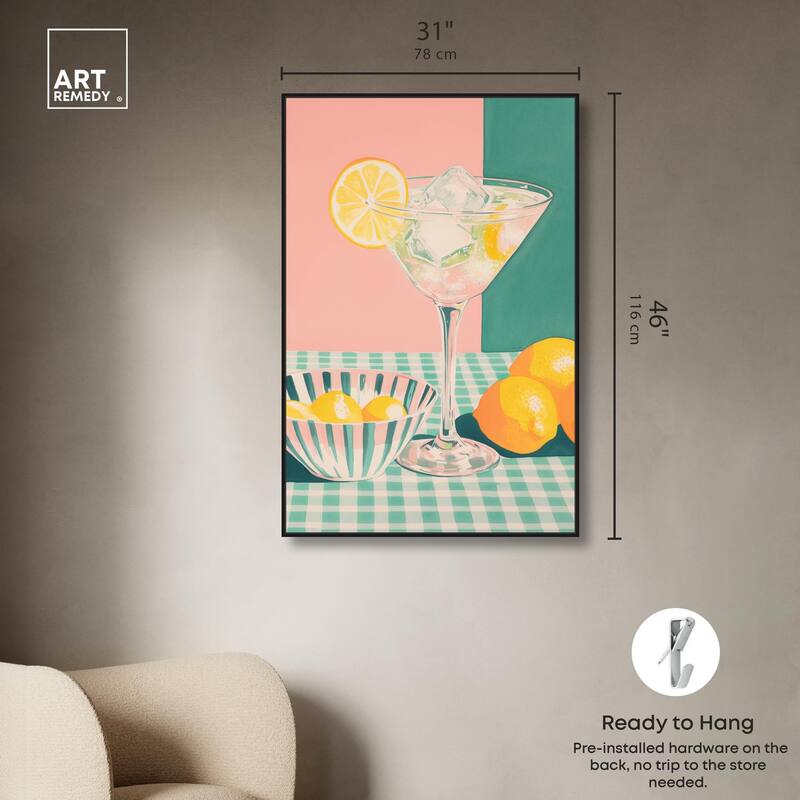 Lemon Slice Drink Canvas by Art Remedy