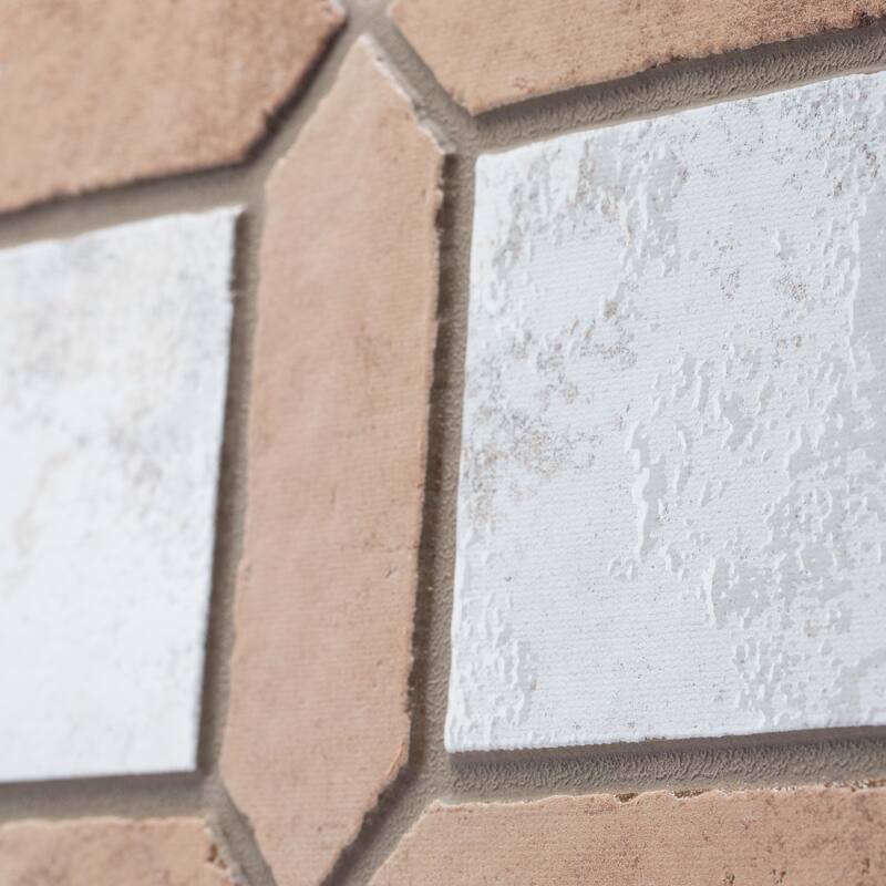 Merola Tile Picket Arenta Cotto with White Square 14-5/8" x 22-1/2" Porcelain Floor and Wall Tile