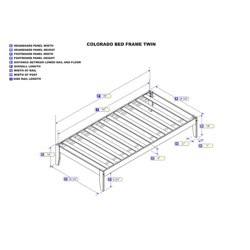 Twin Bed with USB Charger - Grey Finish, Simple Design, No Box Spring Needed, Strong Slat Kit Included