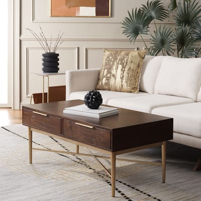SAFAVIEH Pierre 2-Drawer Rectangle Coffee Table - 42 in. W x 22 in. D x 18 in. H