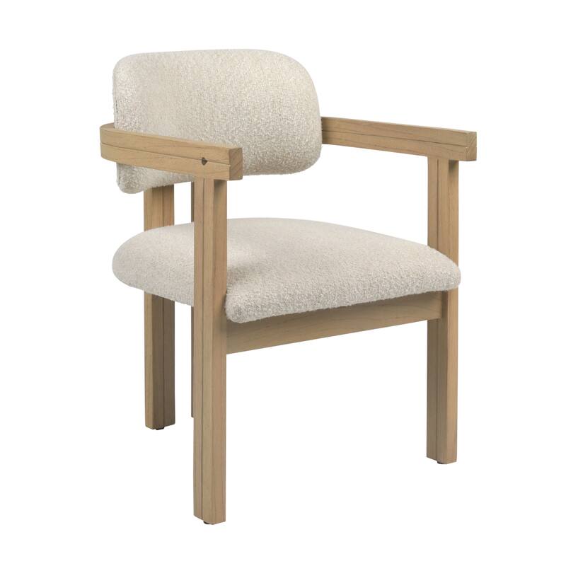 Natalie Wood Upholstered Dining Chair, Natural/Off White