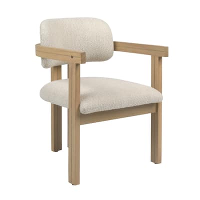 Natalie Wood Upholstered Dining Chair, Natural/Off White