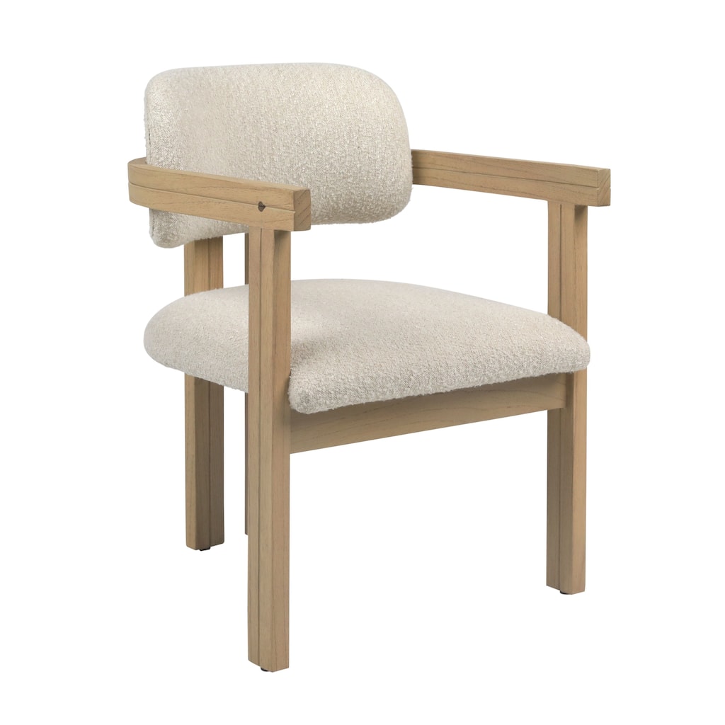 Natalie Wood Upholstered Dining Chair, Natural/Off White