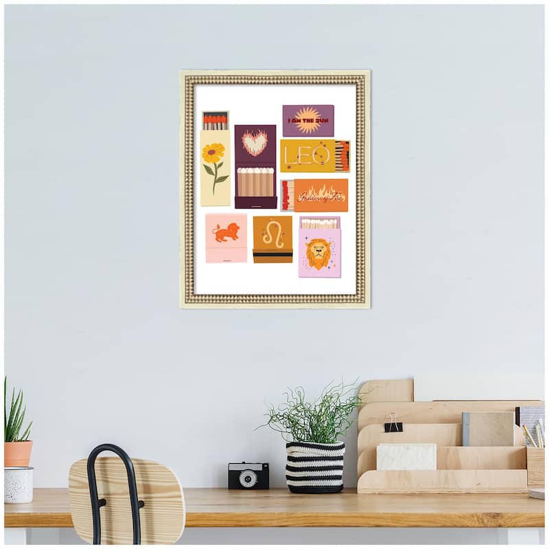 Kate and Laurel Leo Matchbooks 14x18 FC by Megan Ryan Framed Wall Art Print