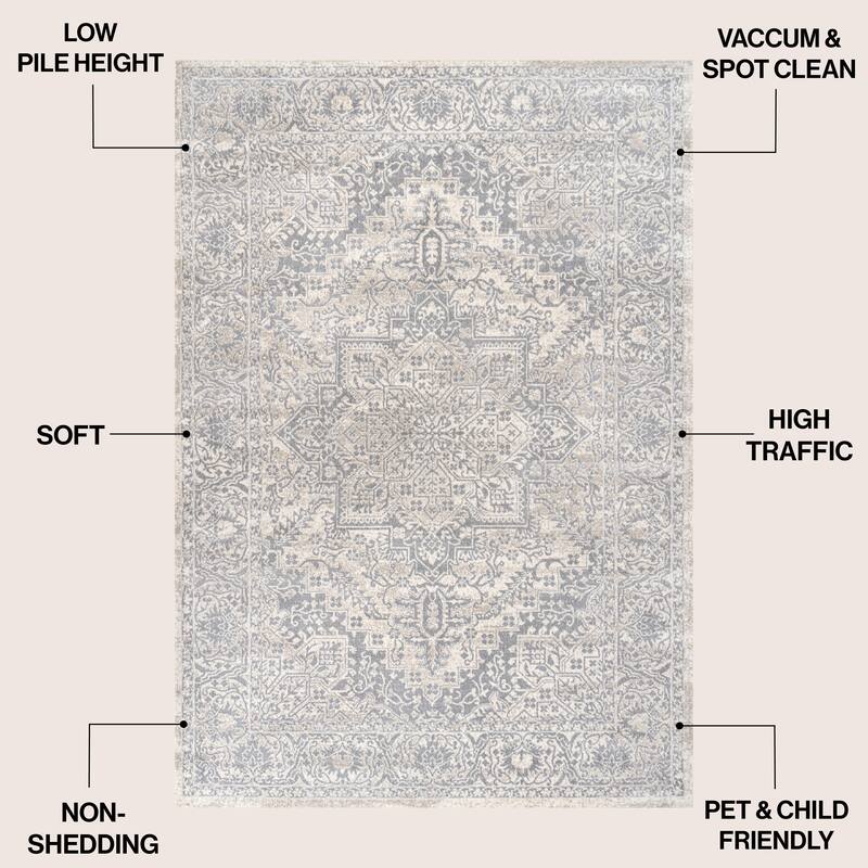 JONATHAN Y Traditional Persian Vintage Medallion Area Rug