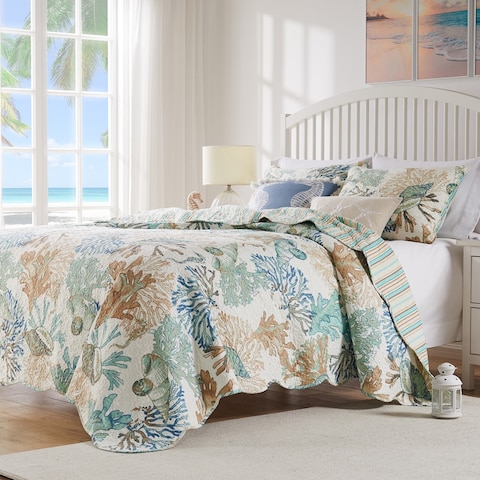 Greenland Home Fashions Atlantis Quilt Set - Sizes and Colors for Every Bed