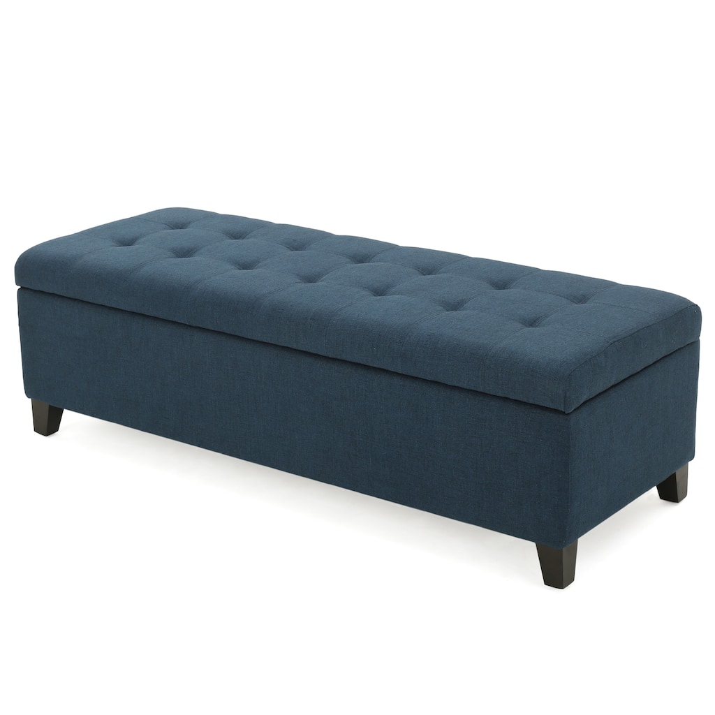 50.75" Storage Ottoman Bench, Tufted Ottoman with Storage for Living Room, Large End of Bed Ottomans, Modern Entryway Benchs