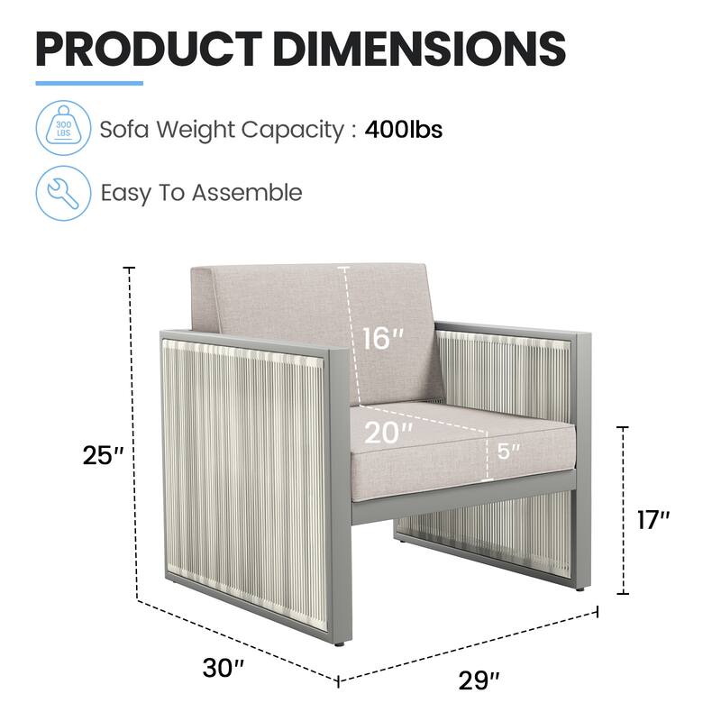 Outdoor Wicker Rattan Arm Chair with Cushion