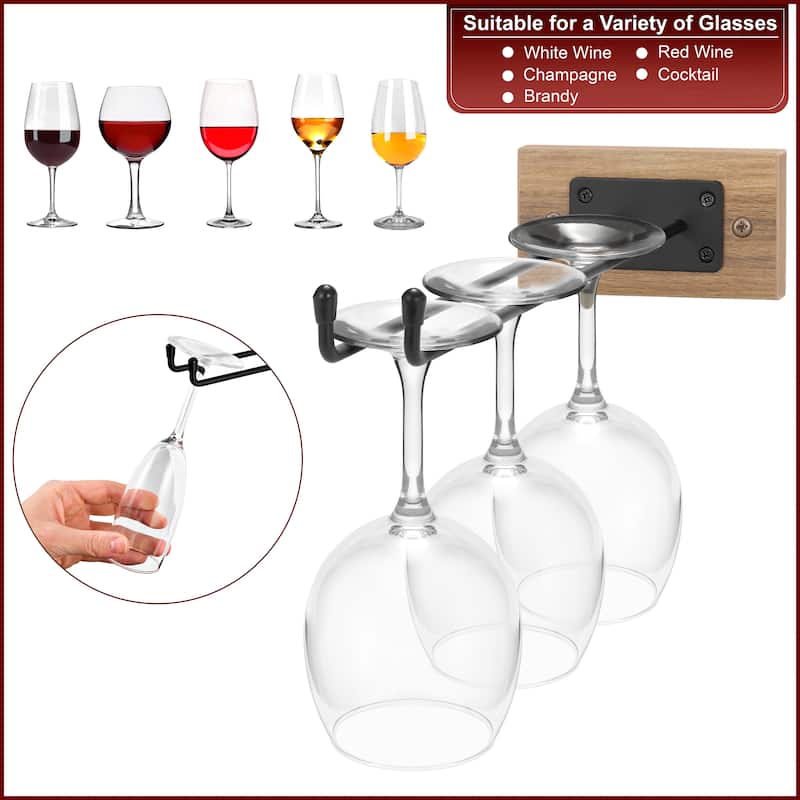 Glass Holder Stemware Rack Set (Set of 6) - 12" L x 4.75" W x 2.5"H