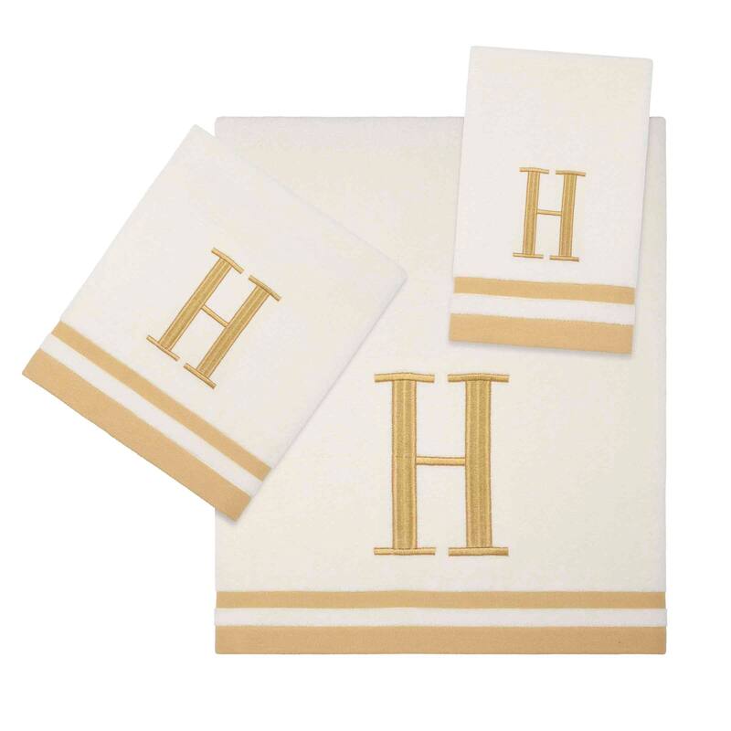 Avanti IVR/GLD Monogram 3-Piece Towel Set