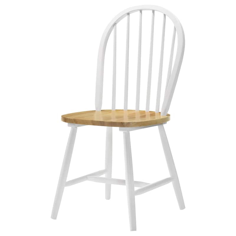 Cinder Natural and White Windsor Dining Side Chair (Set of 4)