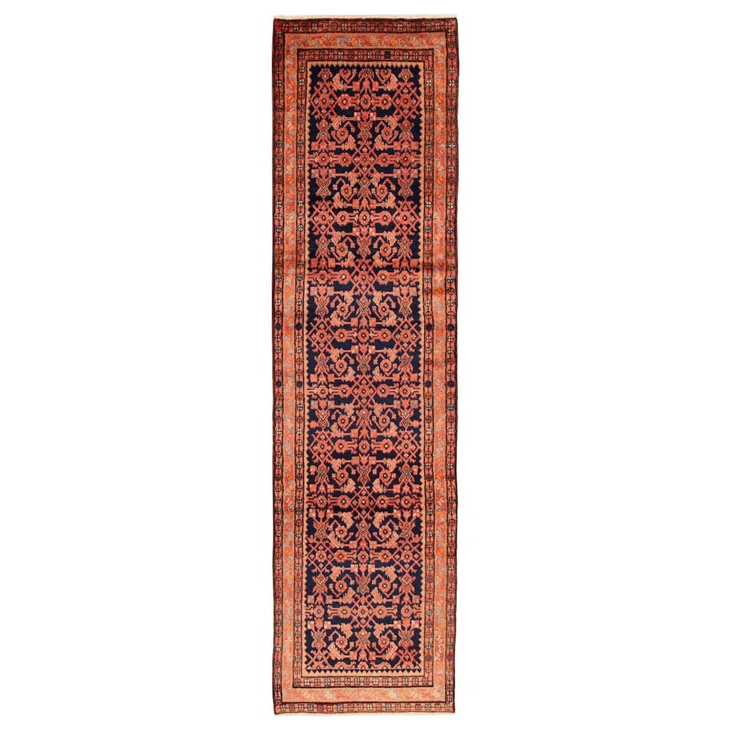 Andelz Navy, Red Rug 3'3" x 12'10" - 3'3 x 12'10