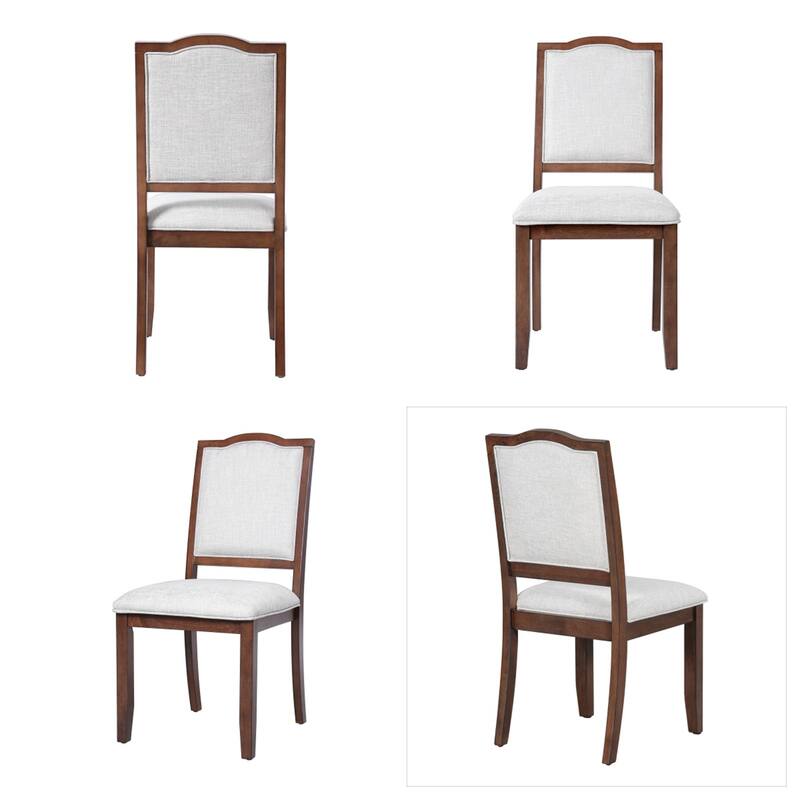 6 Piece Extendable Wood Dining Table Set w/ 4 Upholstered Chair,Bench